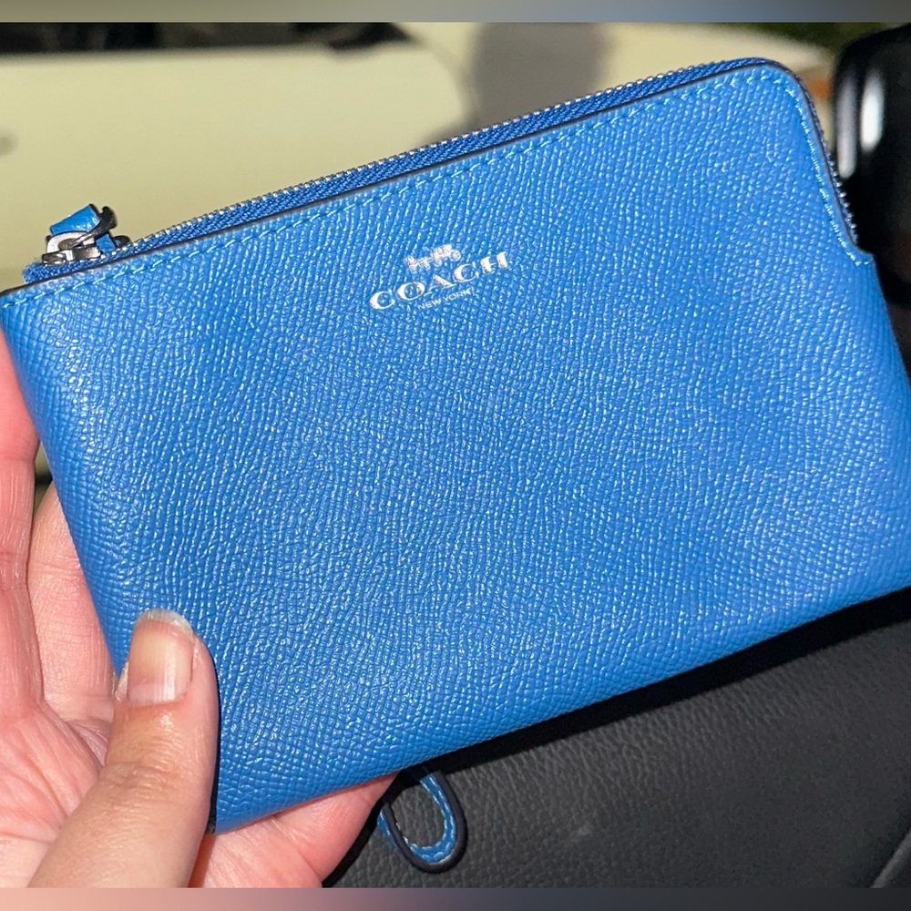 Coach Blue Leather Wristlet